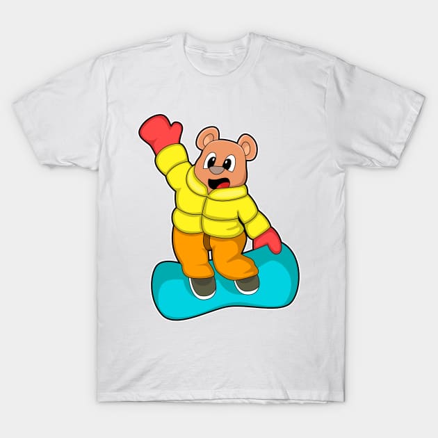 Bear at Snowboard Sports T-Shirt by Markus Schnabel